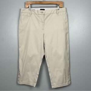 Talbots Perfect Skimmer cotton blend khaki capri pants, size 12 petite.